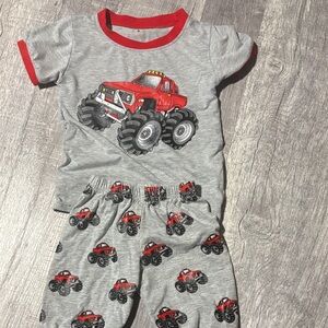 Gray and Red Monster Truck Kids Pajamas